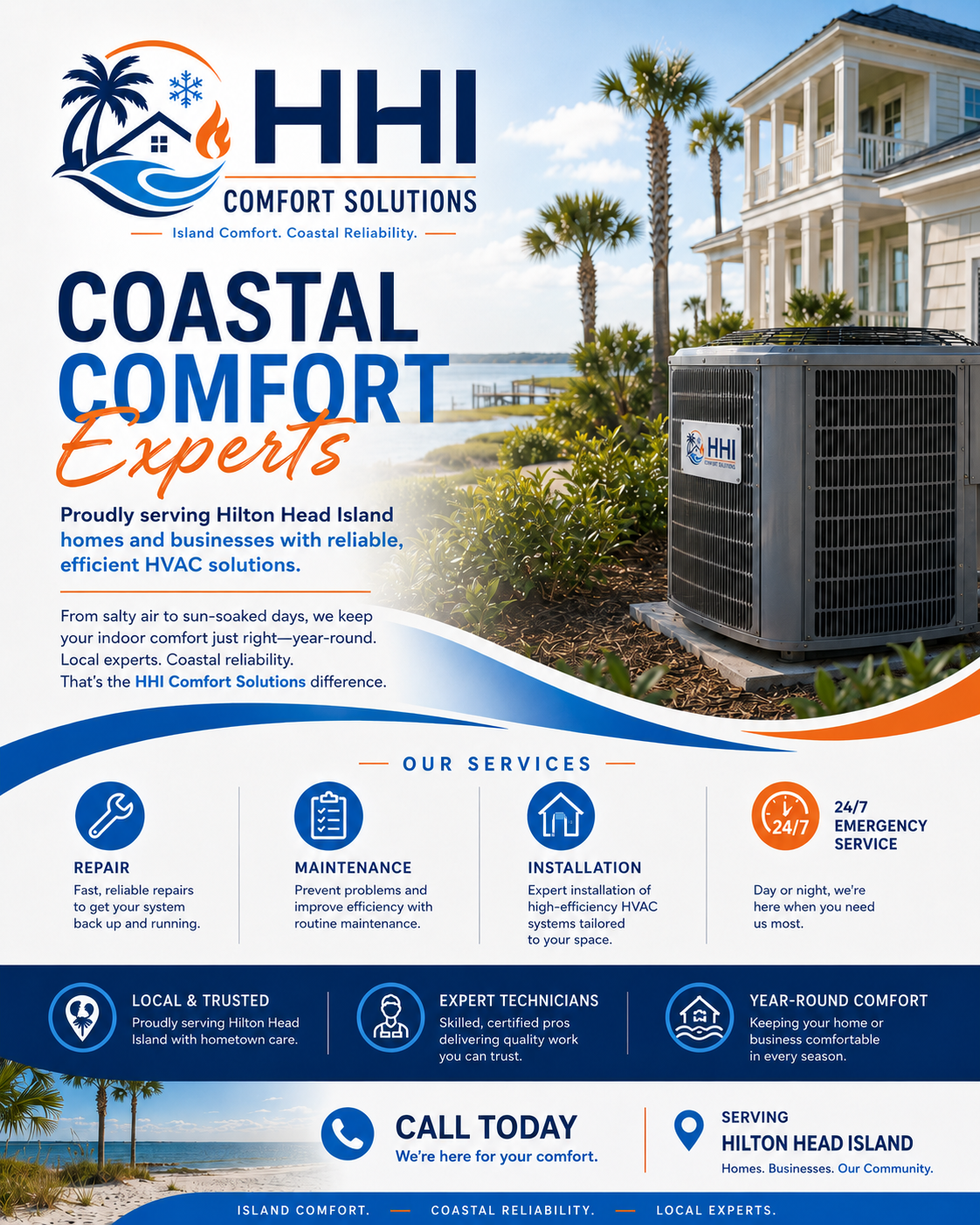HHI Comfort Solution coastal comfort services poster